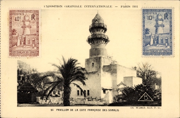 CPA Exposition Coloniale International Paris 1931, Pavillon de la Cote Francaise des Somalis
