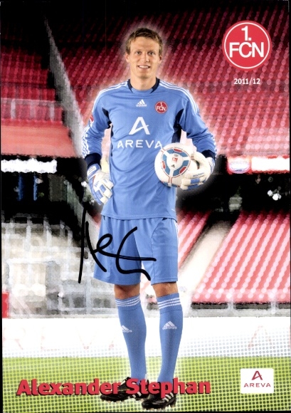 Autograph card footballer Alexander Stephan, 1. FC Nuremberg, autograph