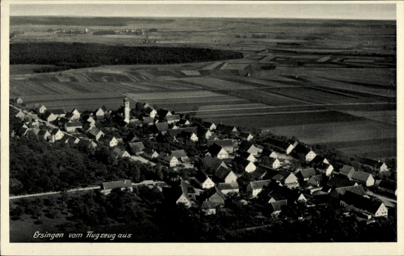 Postcard Ersingen Kämpfelbach in Baden, aerial photograph