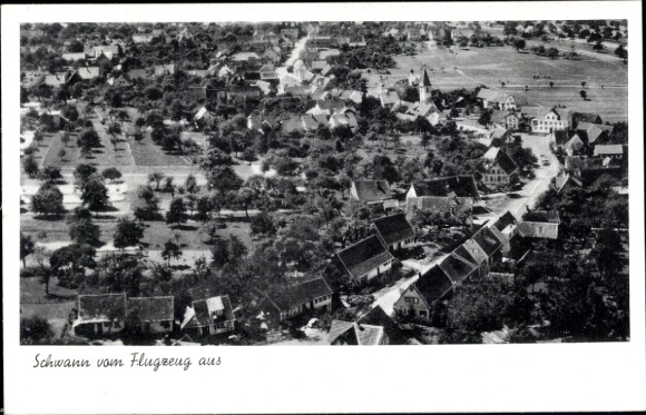 Postcard Schwann Staubenhardt in the Black Forest, aerial photograph