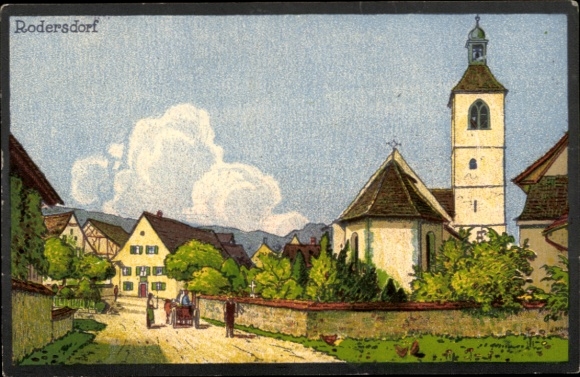 Artist Postcard Rodersdorf Kt. Solothurn Switzerland, local section