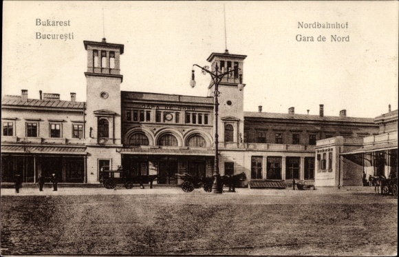 Postcard București Bucharest Romania, North Station, Gara de Nord