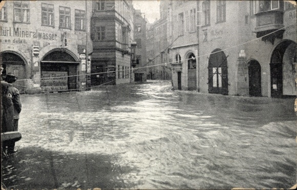 Ak Nürnberg in Mittelfranken Bayern, Tucherstraße, Hochwasser Katastrophe 05.02.1909