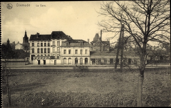PC Diksmuide Dixmude West Flanders, train station, track view