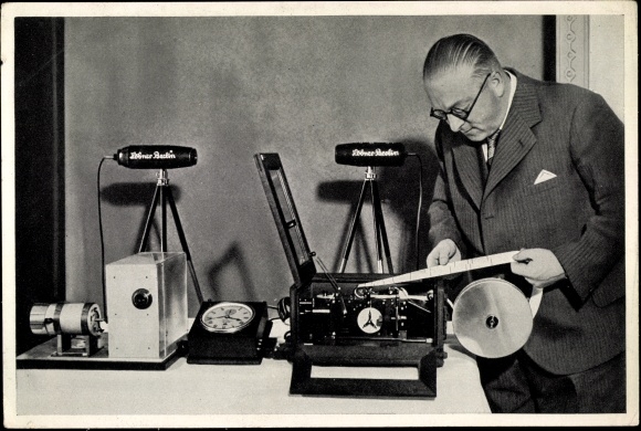 Collective picture Olympia 1936, film recording apparatus, precision watch, registration chronograph