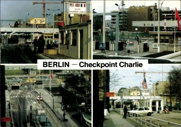 Ak Berlin Kreuzberg , Checkpoint Charlie, Alliierten Kontrollpunkt, historische Stätte, Berlin...