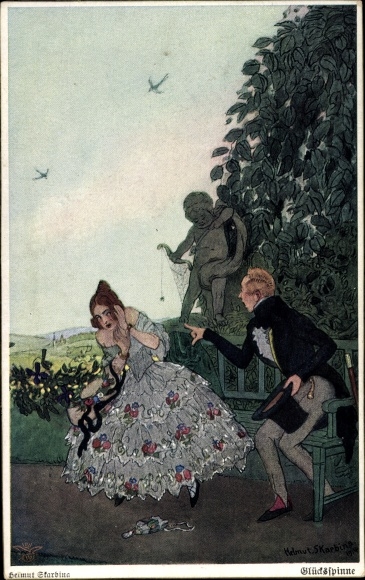 Artist PC Skarbina, Helmut, lucky spider, anxious woman, man