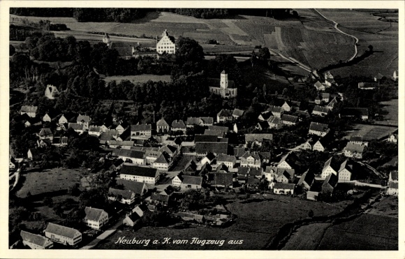 Postcard Neuburg an der Kammel in Swabia Bavaria, aerial photograph