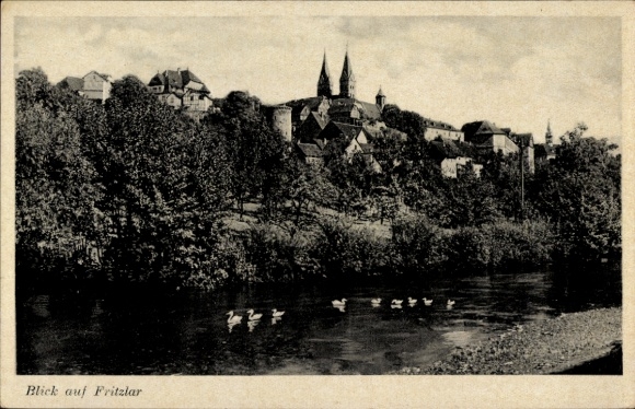 PC Fritzlar in Hesse, partial view, church towers