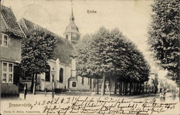 Postcard Bremervörde in Lower Saxony, Church