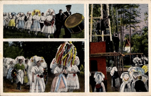 Ak Lübbenau im Spreewald, Richtfest, Tracht