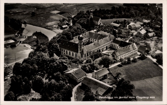 Postcard Beuerberg Eurasburg in Upper Bavaria, aerial photograph