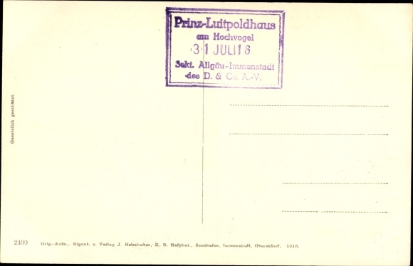Postcard Bad Hindelang in Oberallgäu, Prince Luitpoldhaus, Panorama, Hochvogel