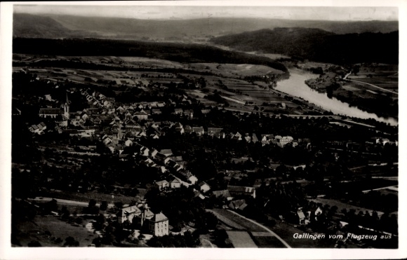 Ak Gailingen am Hochrhein, Fliegeraufnahme