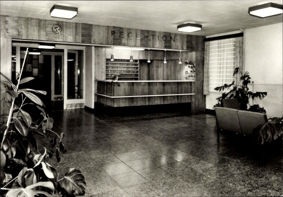 Postcard Seebad Binz on Rügen, FDGB recreation home Arkona, reception