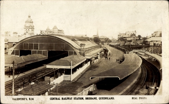 Postcard Brisbane Australia, train station