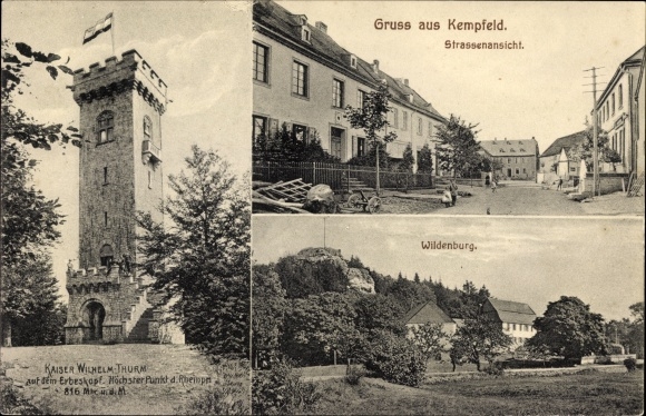 PC Kempfeld Rhineland Palatinate, Kaiser Wilhelm tower, heritage head, Wildenburg, street view