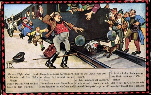 Song artist Postcard Boettcher, Hans, On the Swabian Railway, picture 4