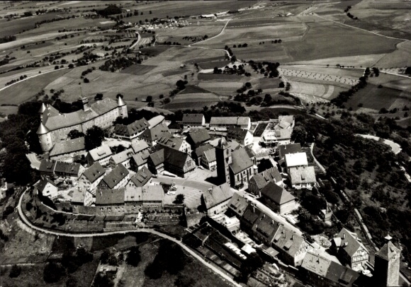 Postcard Waldenburg in Württemberg, aerial photograph of Waldenburg, old architecture, rural surroundings