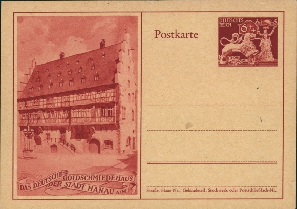 Ganzsachen Ak Hanau am Main Hessen, Das deutsche Goldschmiedehaus