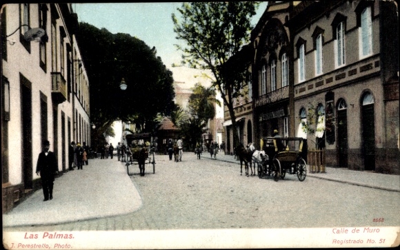 Postcard Las Palmas de Gran Canaria Canary Islands, Calle de Muro
