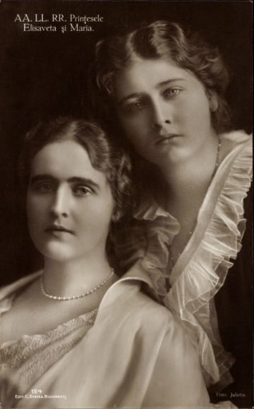 Postcard Prințesele Elisaveta şi Maria, portrait