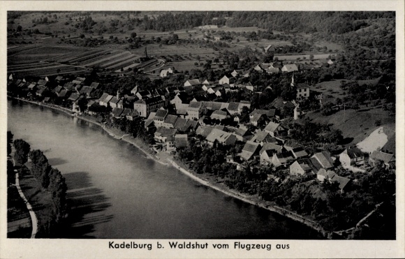 Postcard Kadelburg Küssaberg Baden Württemberg, aerial photograph