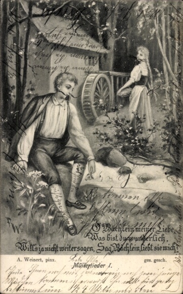 Artist Postcard Weinert, A., Watermill, Miller Songs