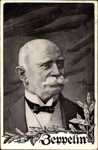 Artist PC Ferdinand Graf von Zeppelin, portrait, German Air Fleet Association