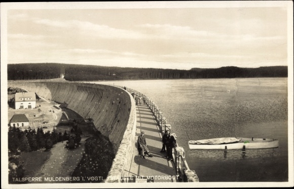 Postcard Muldenberg Grünbach im Vogtland, Muldenberg dam, view of the dam
