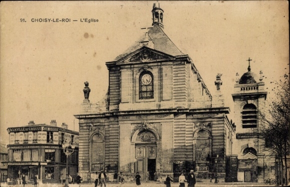 Postcard Choisy le Roi Val de Marne, church