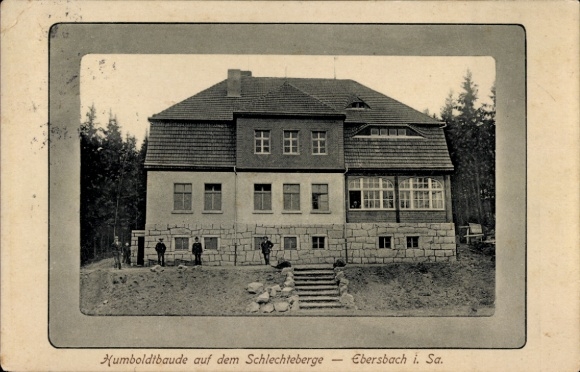 Postcard Ebersbach in Saxony, Humboldtbaude on the Schlechteberg
