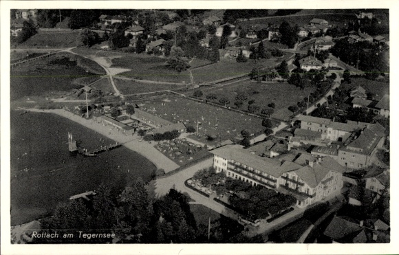 Ak Rottach Egern am Tegernsee Oberbayern, Wallberg, Fliegeraufnahme
