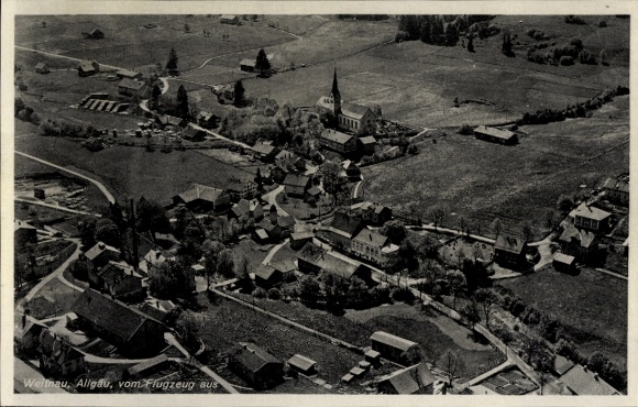 Postcard Weitnau in the Oberallgäu Swabia, aerial photograph