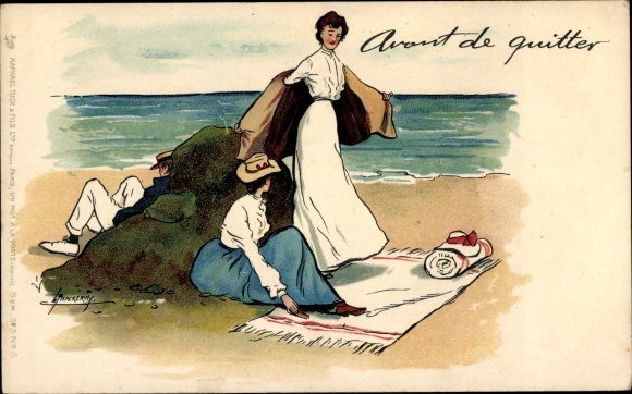 Artist Postcard Thackeray, Lance, Women on the Beach, Avant de quitter