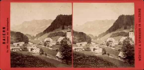 Stereo CdV Ramsau im Berchtesgadener Land Upper Bavaria, Panorama