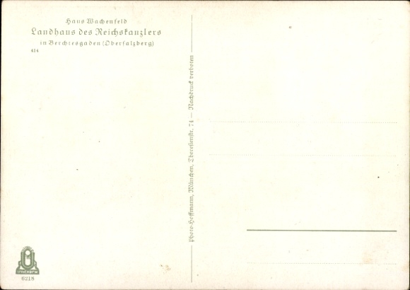 Postcard Obersalzberg Berchtesgaden in Upper Bavaria, Berghof, Haus Wachenfeld, country house of the Reich Chancellor