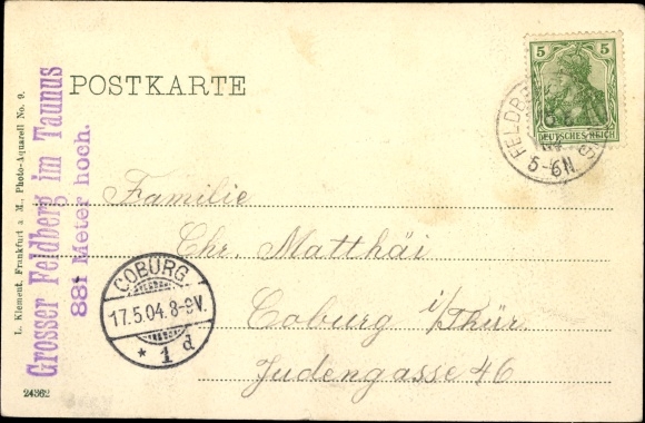 Postcard Niederreifenberg Schmitten im Taunus, Großer Feldberg, Feldbergturm