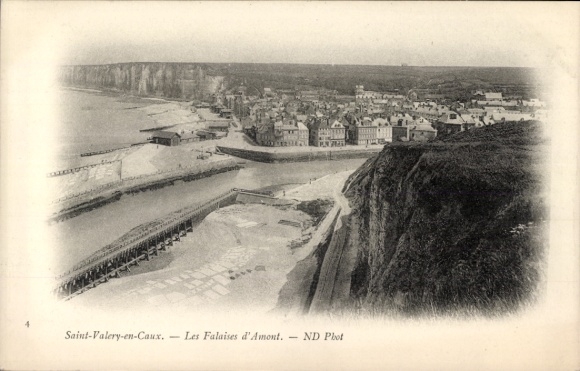 Ak Saint Valery en Caux Seine Maritime, Falaises d'Amont