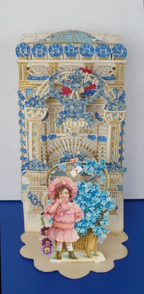 Backdrop card 3D wafer standee, congratulations, child, forget-me-not
