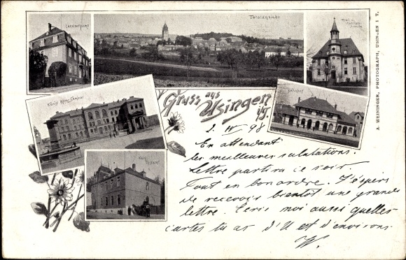 PC Usingen im Taunus Hesse, seminary, train station, post office, general view