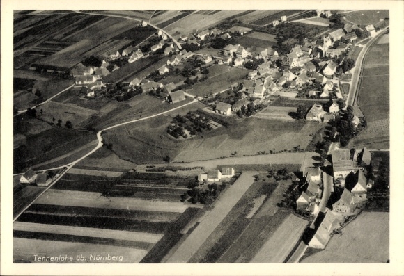 Ak Tennenlohe Erlangen in Mittelfranken Bayern, Fliegeraufnahme