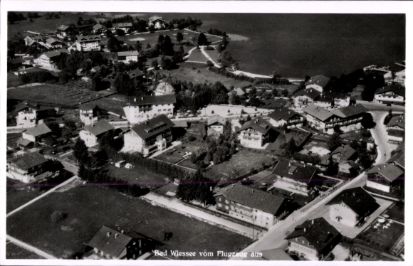 Postcard Bad Wiessee in Upper Bavaria, aerial photograph