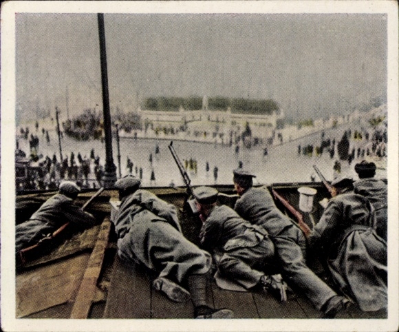 Sammelbild Die Nachkriegszeit Nr. 12, Dez. 1918, Weihnachten 1918, regierungstreues Wachtregiment