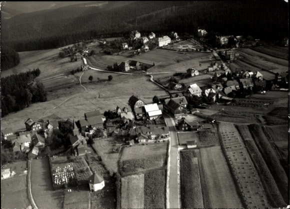 Postcard Masserberg in Thuringia, aerial photo
