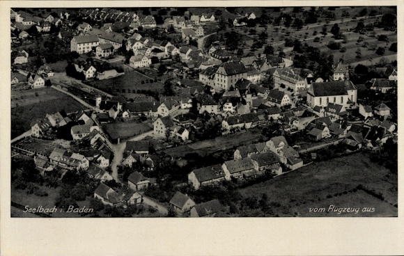 Postcard Seelbach in Baden Württemberg, aerial photograph