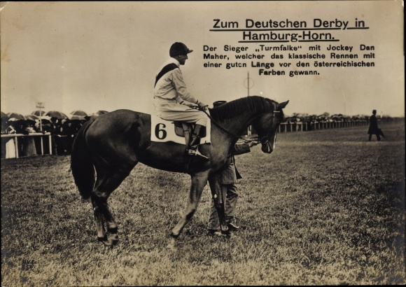 Giant PC Hamburg Mitte Horn, German Derby, winner kestrel with jockey Dan Maher
