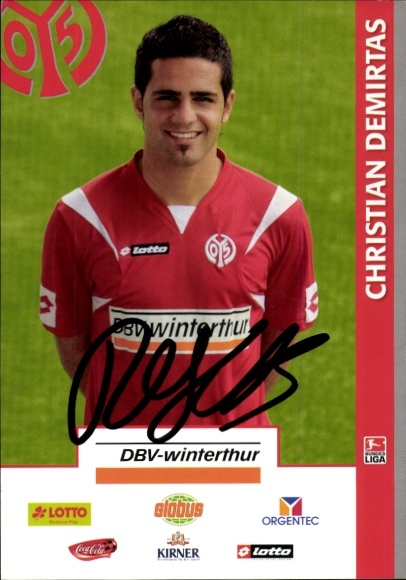 Autograph card footballer Christian Demirtas, 1. FSV Mainz 05