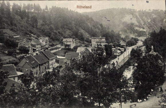 Postcard Rübeland Oberharz am Brocken, landscape, houses, trees, river
