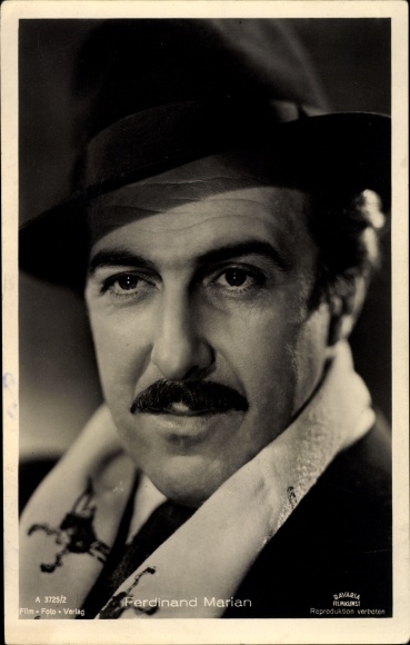 Postcard Actor Ferdinand Marian, Portrait, Mustache